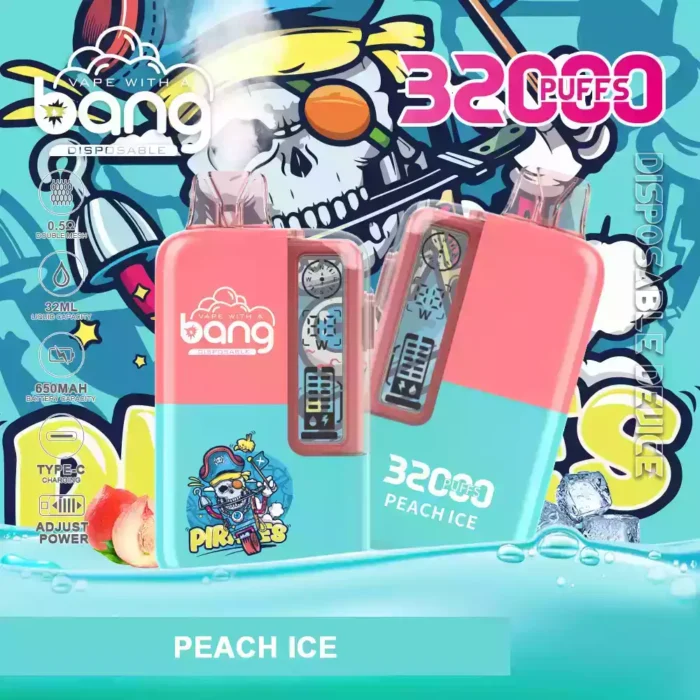 BANG 32000 Puffs Long Lasting Vape with 32ml E Liquid and Type C Charging