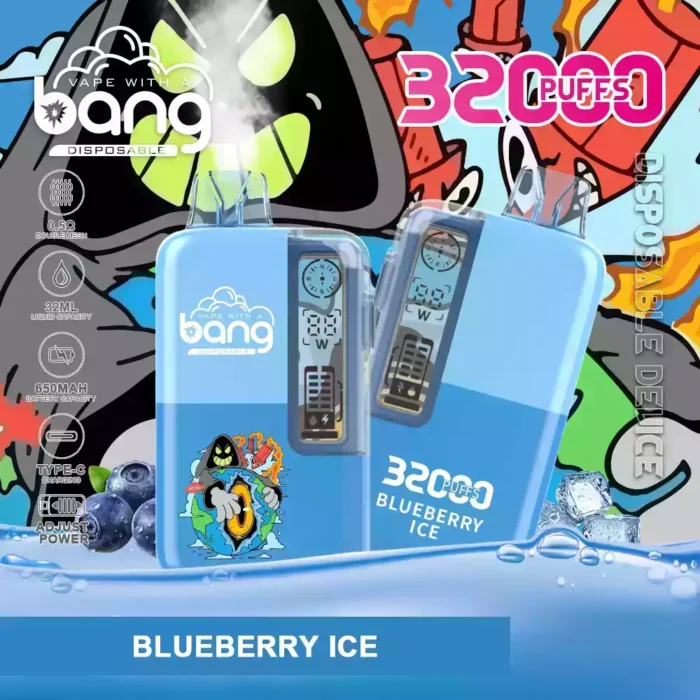 BANG 32000 Puffs Long Lasting Vape with 32ml E Liquid and Type C Charging