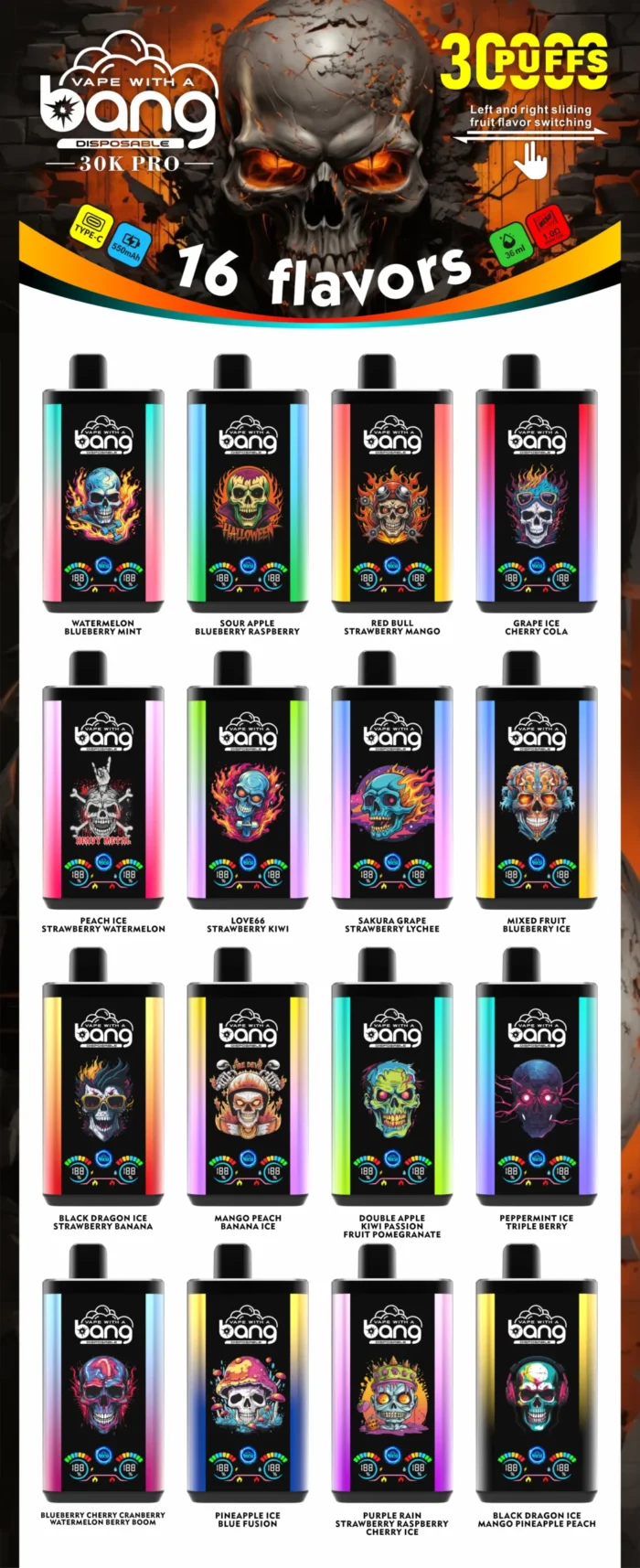 BANG 30000 Puffs Superior Disposable Vape with Fast Charging and 30000 Puffs