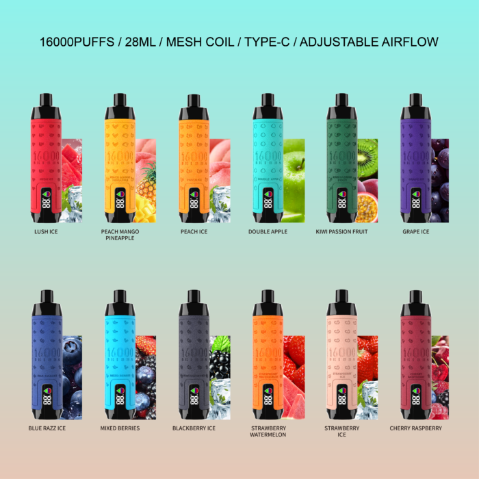 ELF BOX SHI SHA 16000 Puffs 28ml E Liquid Capacity with Rechargeable Type C Port
