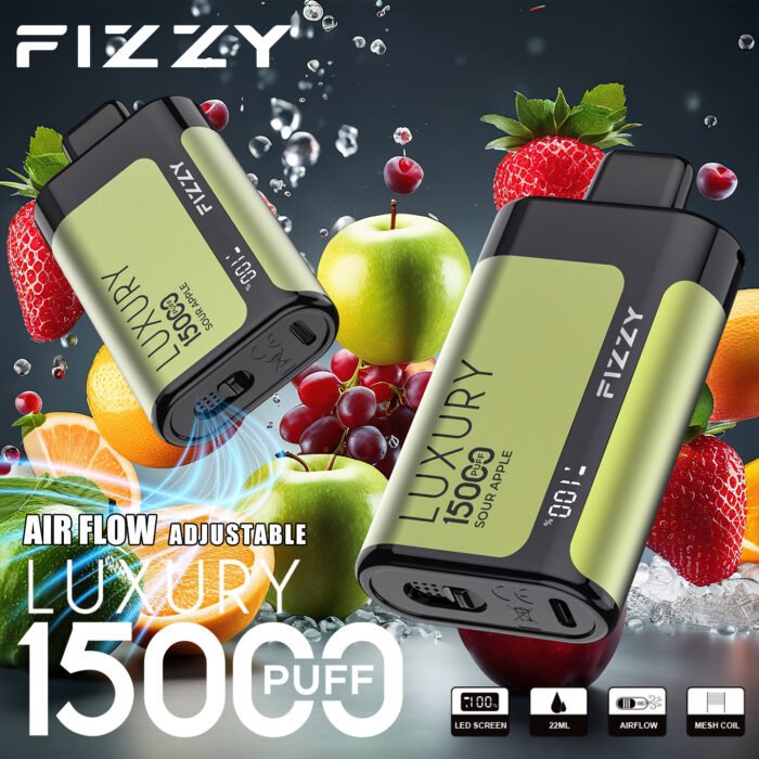 FIZZY Luxury 15000 Puffs 22ML E Liquid Capacity with LCD Screen Display