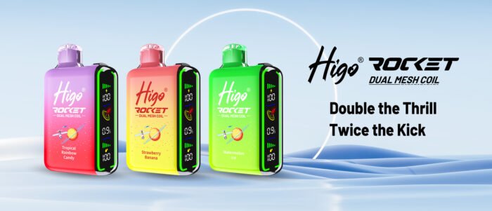 Higo Rocket 20000 Puffs Long lasting Vaping with 28ml Liquid and Multiple Flavors