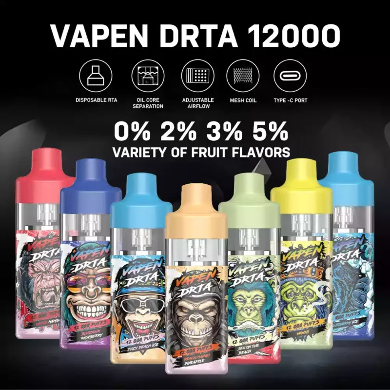VAPEN DRTA 12000 Puffs Un Vape Desechable Potente con Capacidad de 8.5ml E Liquid