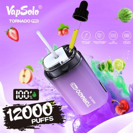 Vapsolo Tornado Pro 12000 Puffs 22ml E Liquid Capacity 650mAh Battery