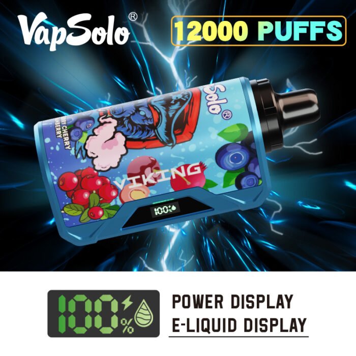 Vapsolo Viking 12000 Puffs Long Lasting 22mL E Liquid Capacity and Mesh Coil Technology