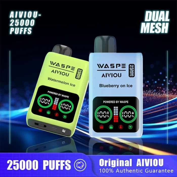 WASPE 25000 Dual Mesh Box Puffs Superior Vapor and Flavor with Dual Mesh Coil and 25ml E liquid