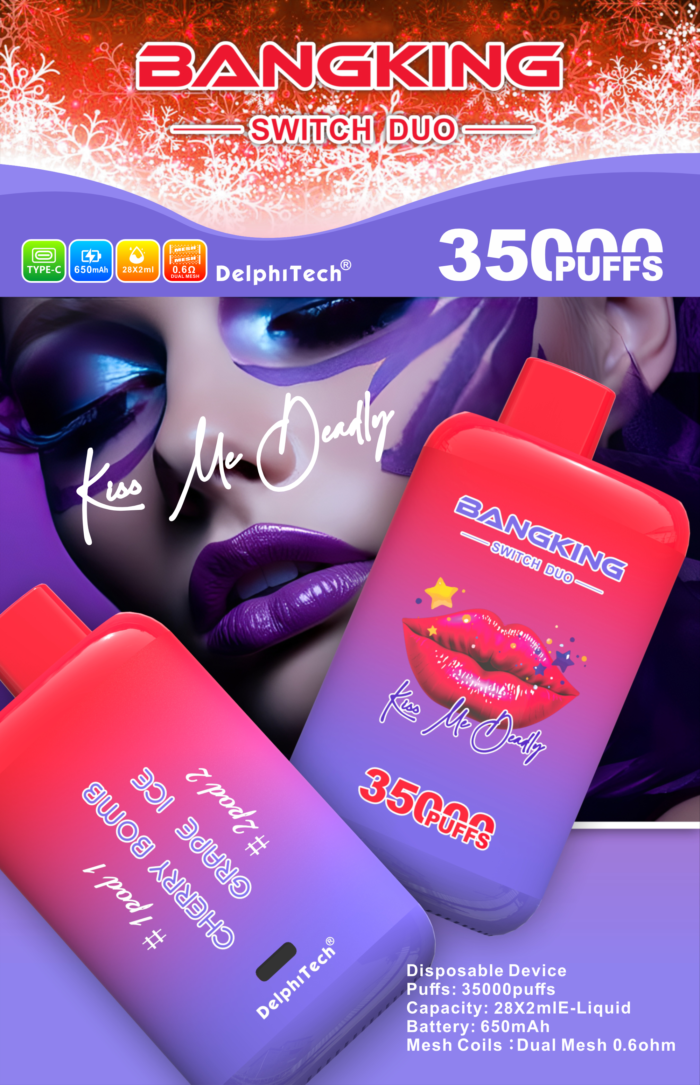 BANG KING 35000 PUFFS B35K DUO Dual-Flavor Disposable Vape Adjustable Nicotine Strengths