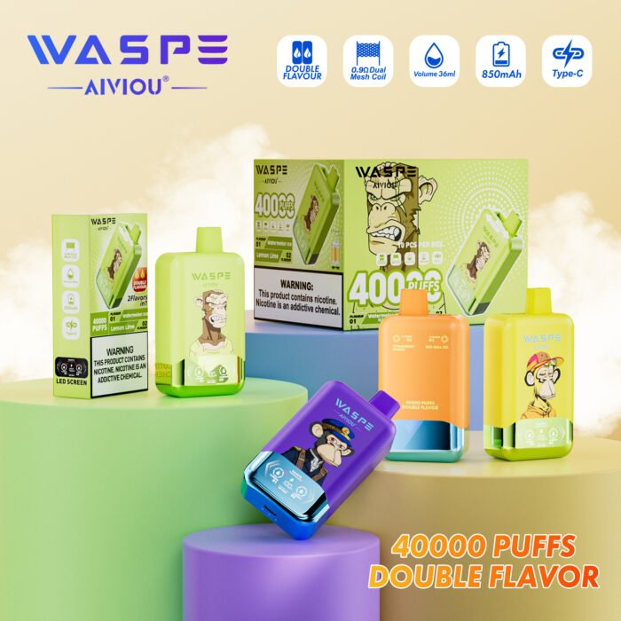 The WASPE Double Flavor 40000 Puffs is the perfect disposable vape for those who want an unforgettable vaping experience with dual flavors and an impressive lifespan of up to 40,000 puffs. Whether you’re new to vaping or an experienced user, this device offers outstanding performance, rich flavor, and long-lasting enjoyment. Equipped with an 850mAh rechargeable battery, the WASPE ensures reliable power for consistent performance. Its Type-C charging makes recharging quick and convenient, so you never have to wait long before your next session. With a 36mL pre-filled e-liquid, this vape provides hours of enjoyment, and the mesh coil (0.9ohm + 0.9ohm) technology enhances flavor and vapor production. Choose from a variety of nicotine strengths (0%, 2%, and 5%), so you can find the perfect level for your preferences. The device also features a sleek LED display, making it easy to monitor your battery and vaping status. With 16 exciting double flavor combinations, the WASPE Double Flavor 40000 Puffs provides a unique experience for every taste, from refreshing fruit blends to bold, icy sensations. WASPE Double Flavor 40000 Puffs Features Puffs Up to 40,000 puffs Battery 850mAh rechargeable Charging Type-C fast charging E-liquid 36mL pre-filled Nicotine levels 0%, 2%, 5% Mesh coil 0.9ohm + 0.9ohm for smooth, rich vapor LED Display Monitors battery and vaping status Product weight 120g Size 6131115mm Packaging 160 pcs per carton, 10 pcs per box WASPE Double Flavor 40000 Puffs – Flavor List Watermelon Ice & Lemon Lime Fizzy Cherry Ice & Blueberry Cotton Candy Strawberry Watermelon & Blueberry Raspberry Red Bull Ice & Strawberry Mango Peach Ice & Pineapple Mango Peach Grape Ice & Strawberry Kiwi Mixed Berries & Double Apple Ice Blue Razz Lemonade & Watermelon Bubblegum Strawberry Raspberry Cherry & Love 666 Strawberry Banana & Pineapple Coconut Ice Strawberry Watermelon Bubblegum & Mixed Fruit Cherry Cola Ice & Strawberry Raspberry Candy Sour Apple Raspberry & Strawberry Big Bang Peach Berry & Watermelon Mango Peach Blueberry Ice & Black Dragon Ice Strawberry Cherry & Kiwi Passion Fruit Experience the perfect blend of flavor and performance with the WASPE Double Flavor 40000 Puffs – a device built to satisfy even the most discerning vapers.