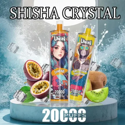 Uwin SHISHA HOOKAH Crystal 20000 Puffs 850mAh Rechargeable Battery & 25ml E Liquid Capacity