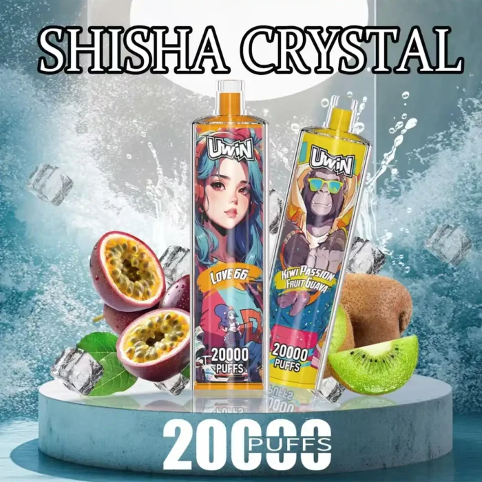 Uwin SHISHA HOOKAH Crystal 20000 Puffs 850mAh Rechargeable Battery & 25ml E Liquid Capacity