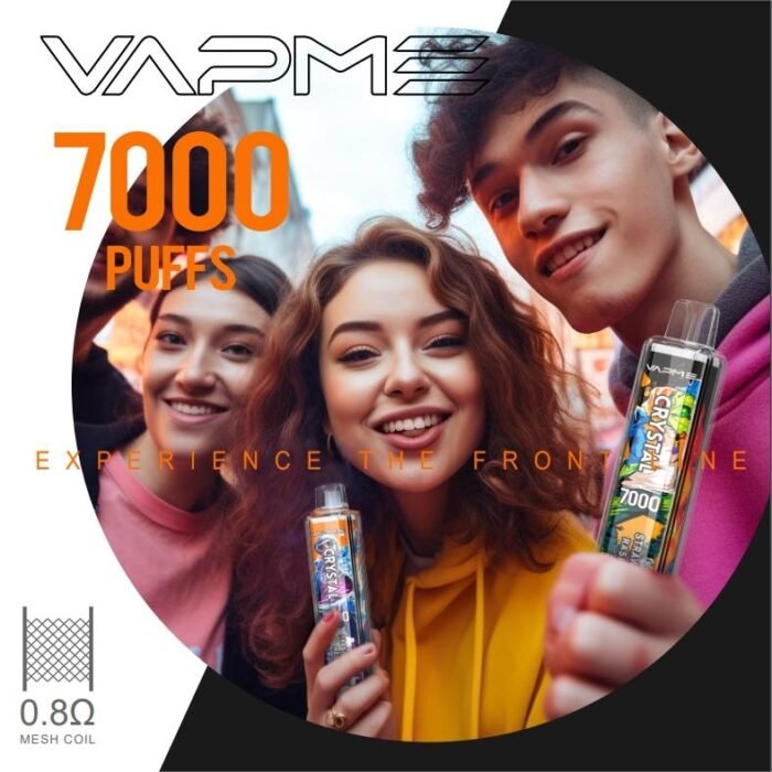 VAPME CRYSTAL 7000 Puffs Powerful 850mAh Battery and Premium E Liquid for 7000 Puffs
