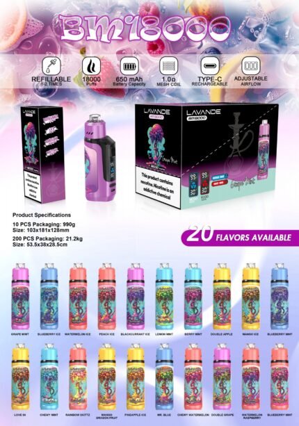 LAVANDE BM18000 Puffs Engangs-vape