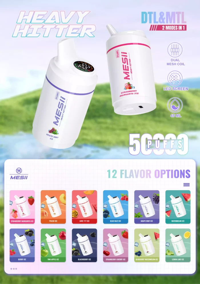 Mesii Shisha Heavy Hitter 50K Puffs LED Display Disposable Vape