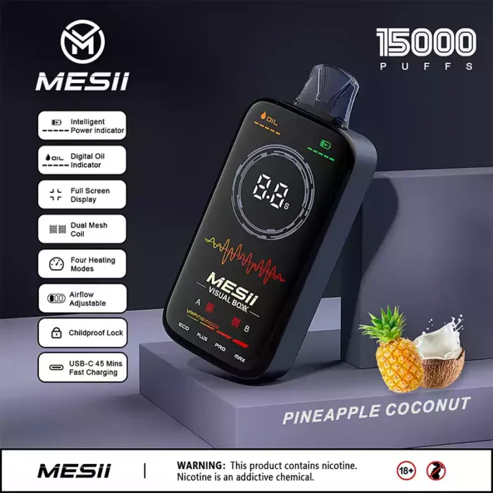 Mesii Visual Boxx 16000 Puffs - Innovativ dynamisk fuldskærms-vape