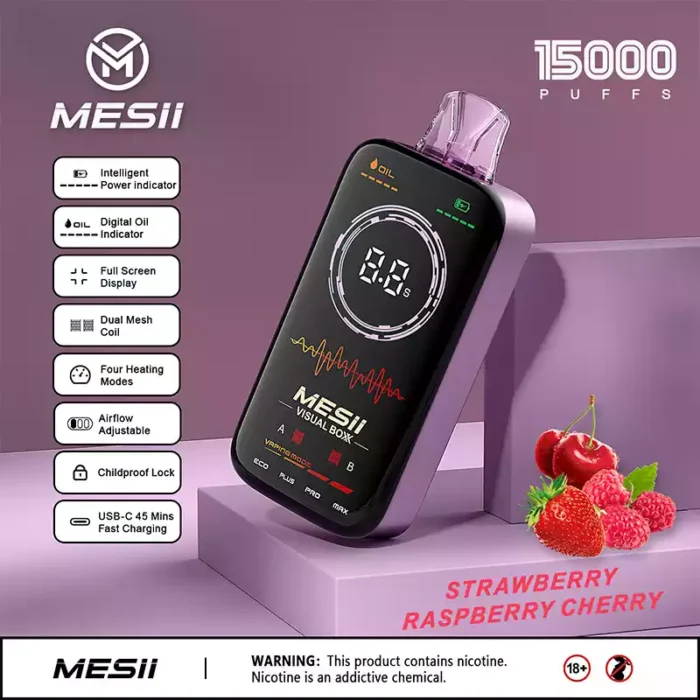 Mesii Visual Boxx 16000 Puffs - Innovativ dynamisk fuldskærms-vape
