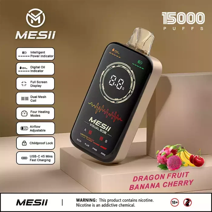 Mesii Visual Boxx 16000 Puffs - Innovativ dynamisk fuldskærms-vape
