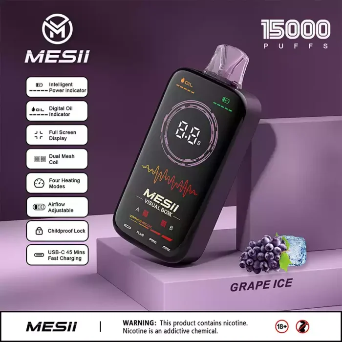 Mesii Visual Boxx 16000 Puffs - Innovativ dynamisk fuldskærms-vape