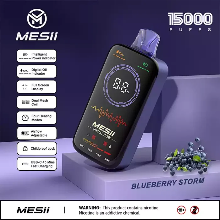 Mesii Visual Boxx 16000 Puffs - Innovativ dynamisk fuldskærms-vape
