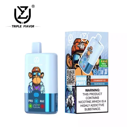 UZY Triple Flavors 60000 Puffs Rechargeable Disposable Vape