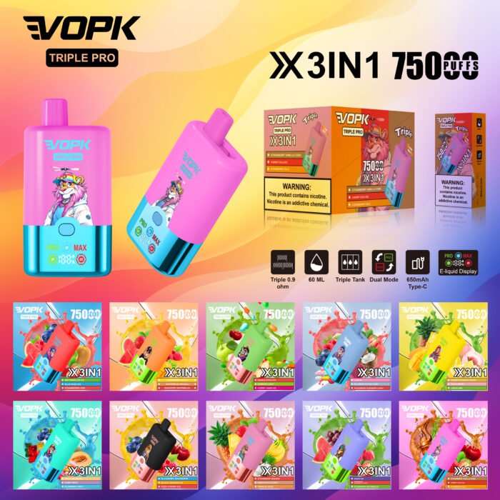 VOPK TRIPLE PRO 75000puffi Sapore Triplo Vape