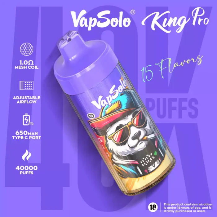 Vapsolo KING PRO 40K High Performance, Rechargeable Disposable Vape