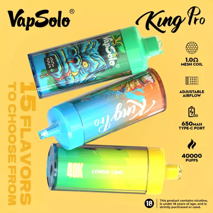 Vapsolo KING PRO 40K High Performance, Rechargeable Disposable Vape