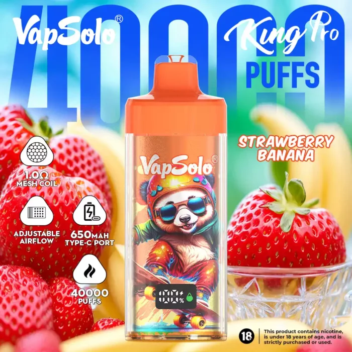 Vapsolo KING PRO 40K High Performance, Rechargeable Disposable Vape